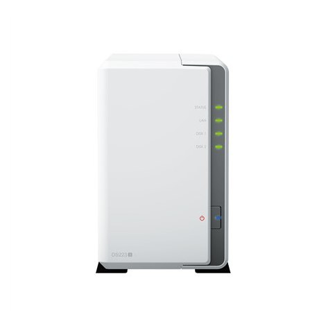 Synology | Tower NAS | DS223j | up to 2 HDD/SSD | Realtek | RTD1619B | Processor frequency 1.7 GHz | 1 GB | DDR4 - 2